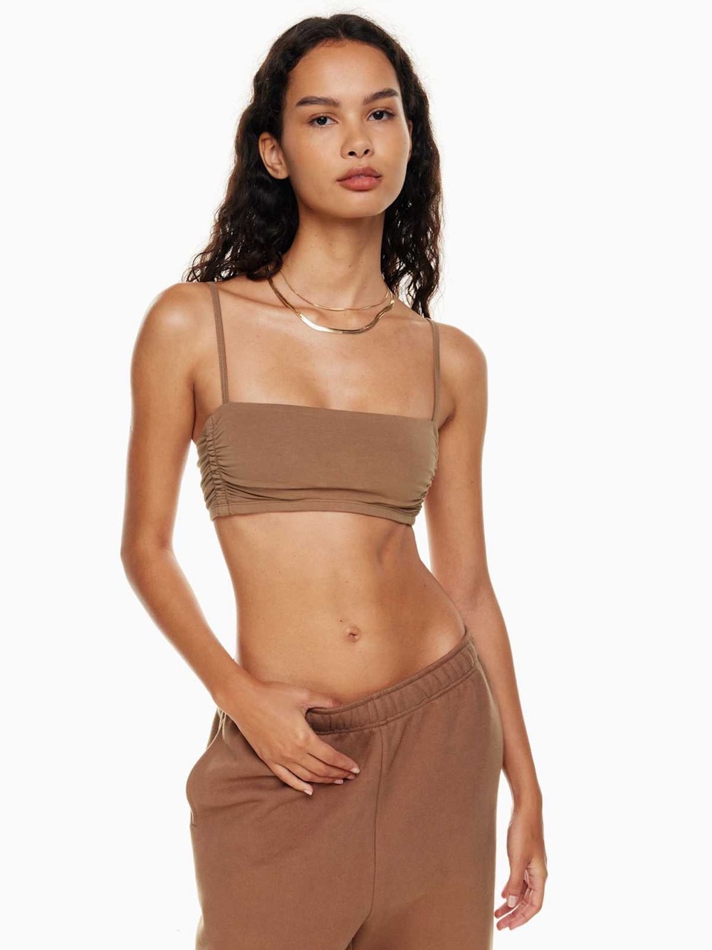 TNA Chill Malibu Ribcage Tank in DUSTY ROSE